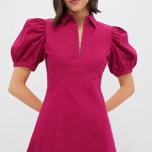 Tuckernuck, Hyacinth House Raspberry Front Zip Denim Mini Dress Small NWT